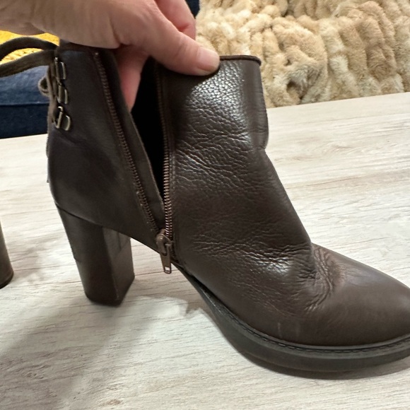Brown Leather Ankle Boots - Picture 3 of 7